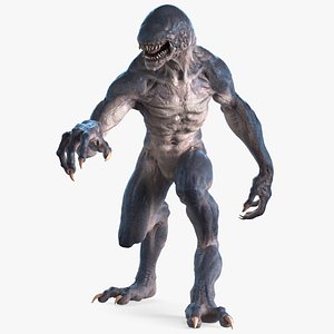 3D model monster creature walking pose