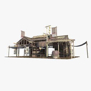 3D model Ancient Asian Architecture Tea House Tavern