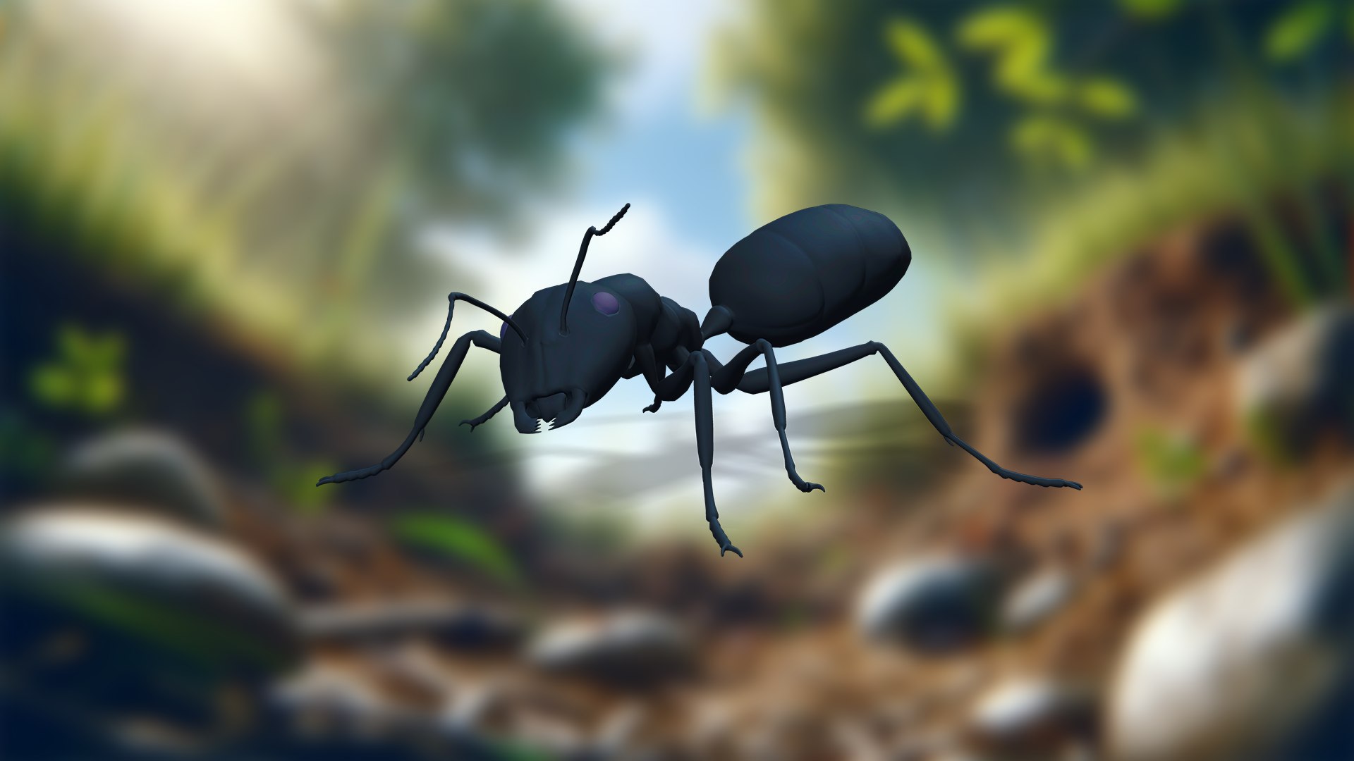 3D Model Insect Garden Mighty VR Myrmidon 3D Ant Mode Low-poly 3D Model ...