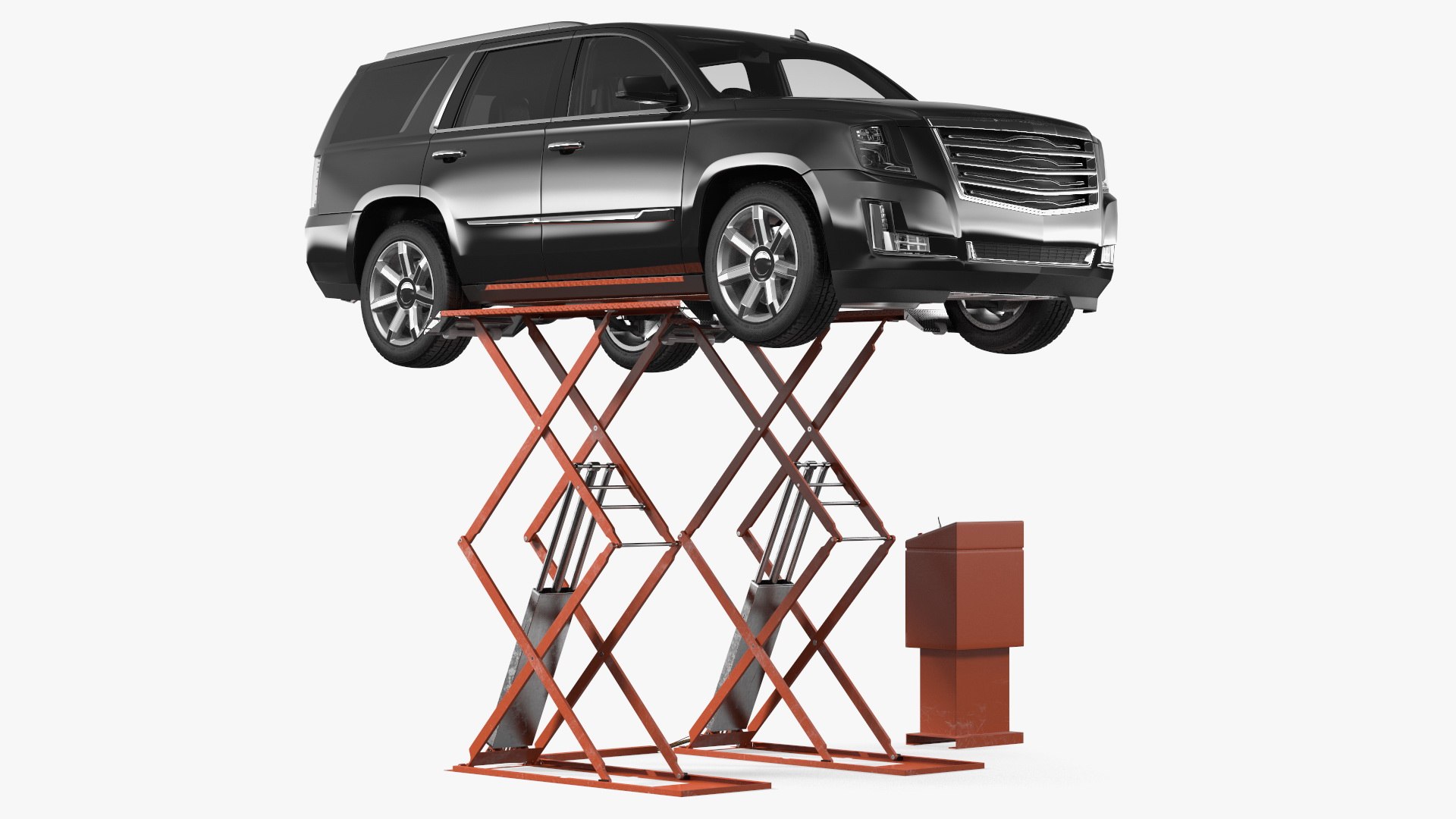 Automotive Scissor Lift and Generic SUV 2 Rigged 3D model preview