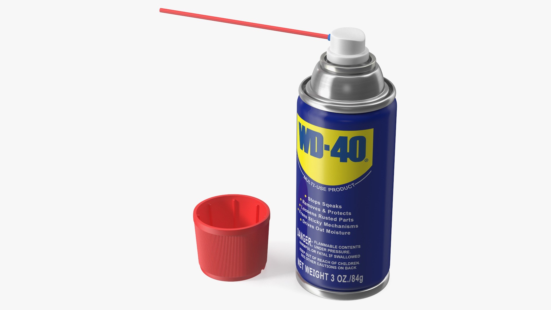 Opened WD 40 Multi Use Product Aerosol Spray 3D model preview
