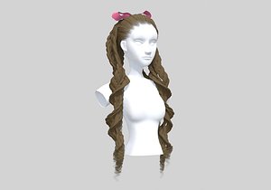 3D Ribbon Ponytail Hair model