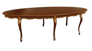 classic table inlaid veneer 3D model