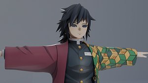Giyu Tomioka Stylized Fan Art Free 3D Model