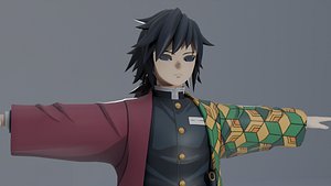 Giyu Tomioka Stylized Fan Art Free 3D Model