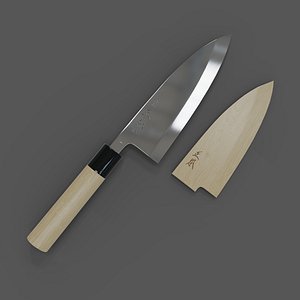kitchen knife Masamoto Shiro-ko Hongasumi Deba HMA-KS2015 with saya