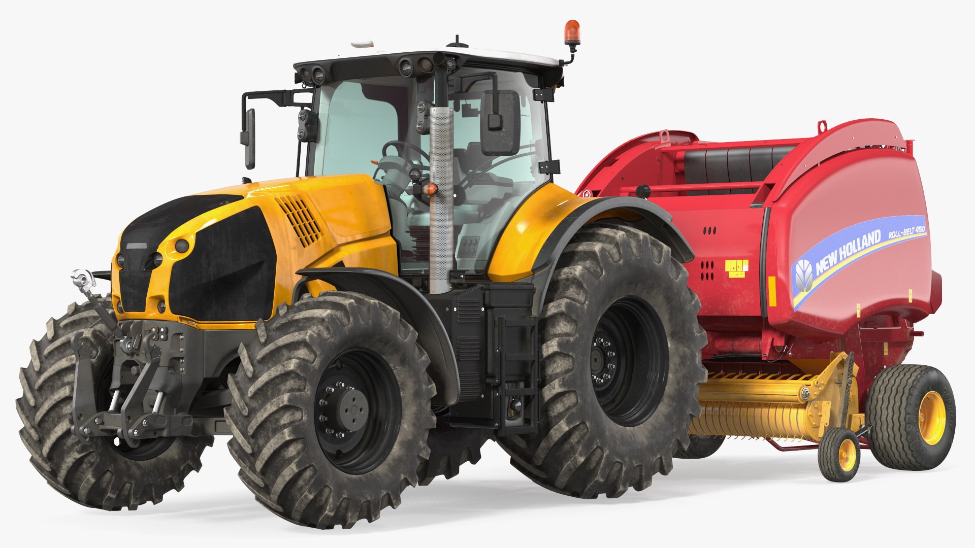Tractor with New Holland Roll Belt 3D model preview