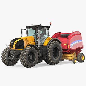 Tractor with New Holland Roll Belt 3D model