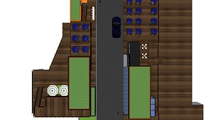 3D 3D Container donuts restaurant model model