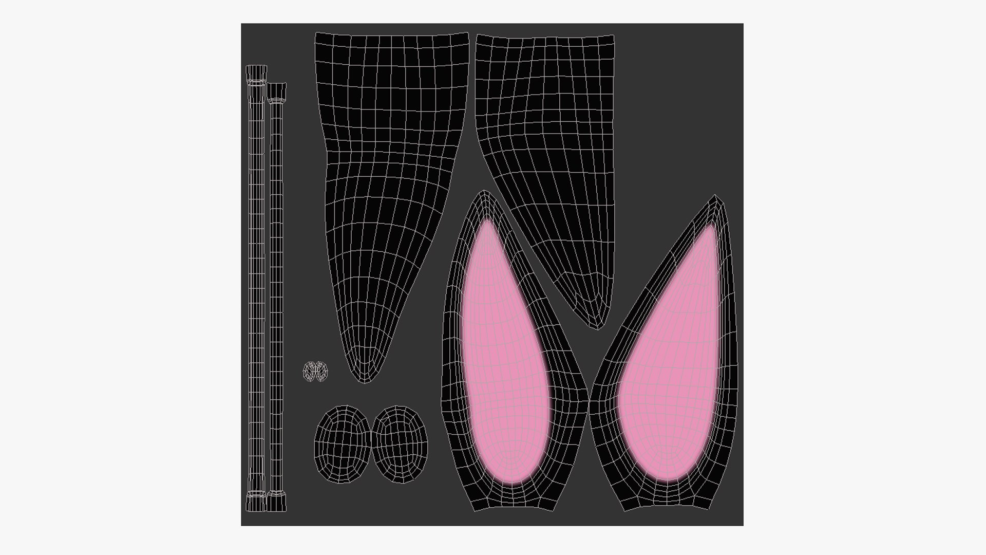 3D Furry Ears Tiara G01 Black - Headband Character Design - TurboSquid ...