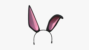 3D Furry Ears Tiara G01 Black - Headband Character Design