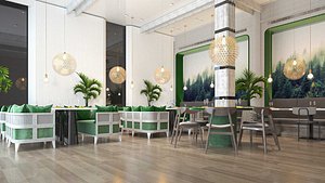 3D model modern cafe restaurant
