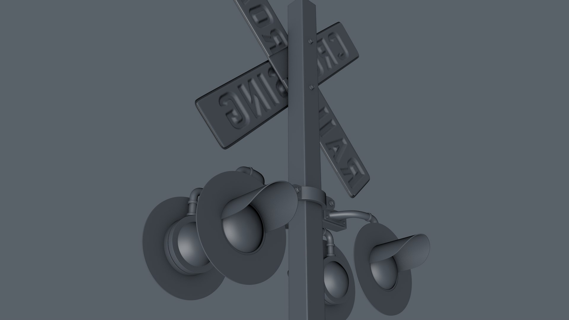 Railroad Crossing Sign 3D model - TurboSquid 1902697