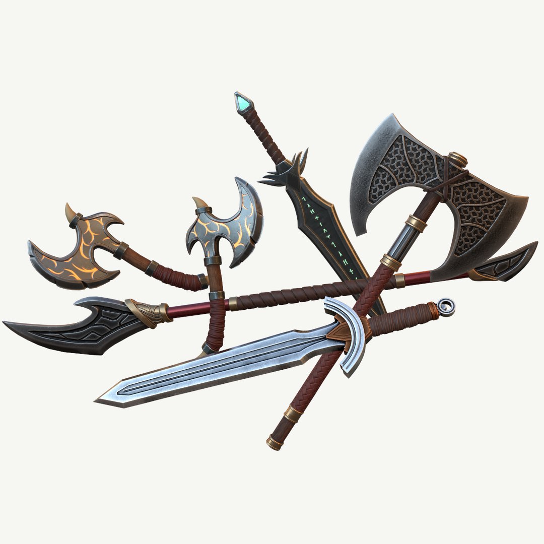 Weapon pack axe sword 3D model - TurboSquid 1651201