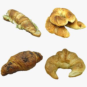 Pastry Croissants Collection 02 3D model