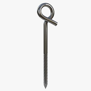 pigtail eye screw 3D