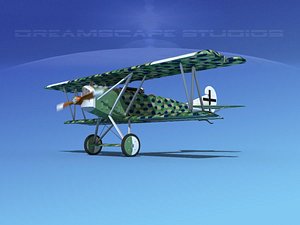 fokker dvii fighter luftwaffe 3d max