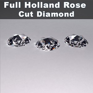 3d model holland rose cut diamond