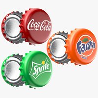 Three Caps Soda Bottles