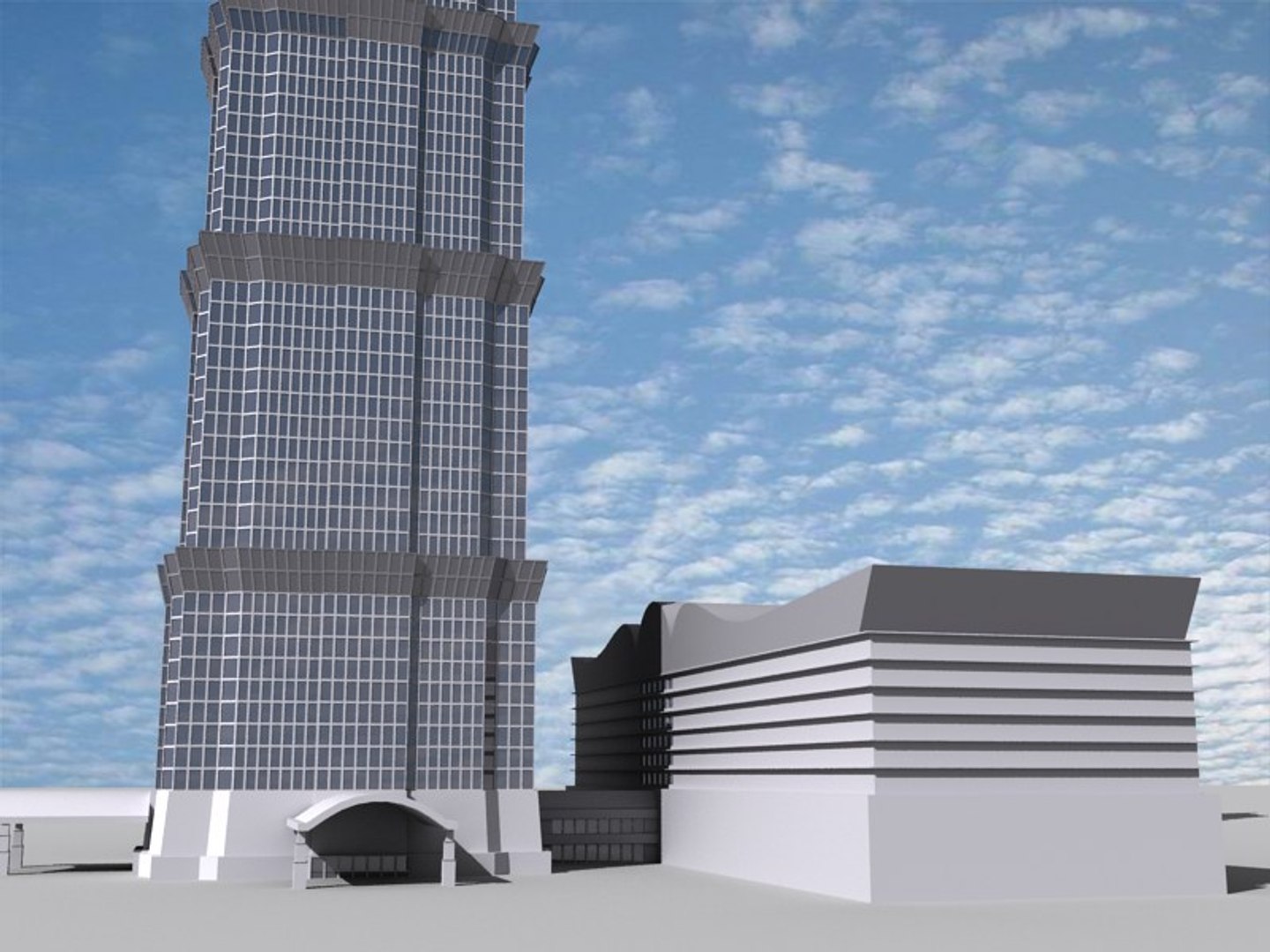 3d jin mao tower skyscrapers model