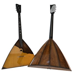 3d realistic russian balalaika