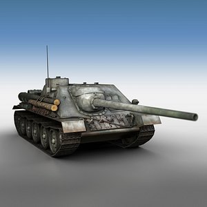 3D model su-100 - e414 soviet tank
