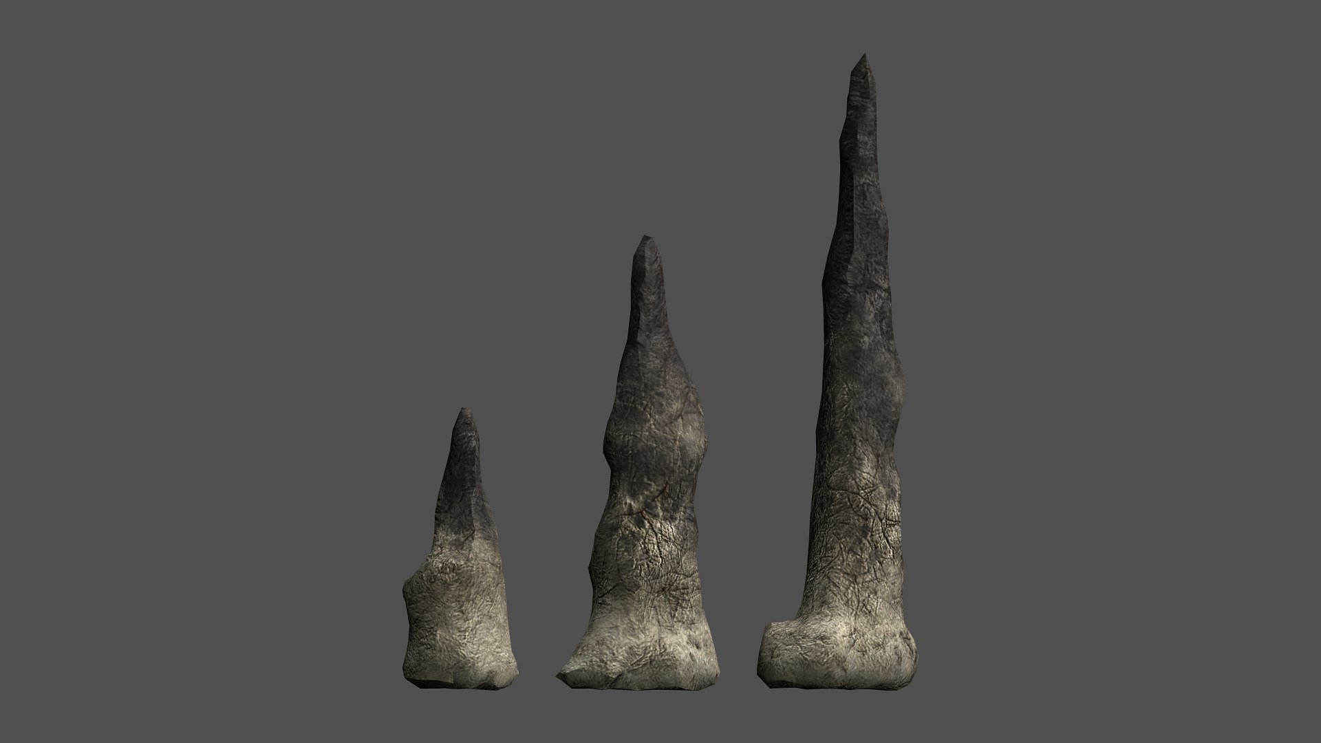 3D set stalagmites - https://p.turbosquid.com/ts-thumb/kg/nO7hxe/1gsGEoLj/stalagmitesdust1_group01/png/1595938666/1920x1080/fit_q87/cf2333d10afc06442fc0b293905da35eee9f2b26/stalagmitesdust1_group01.jpg