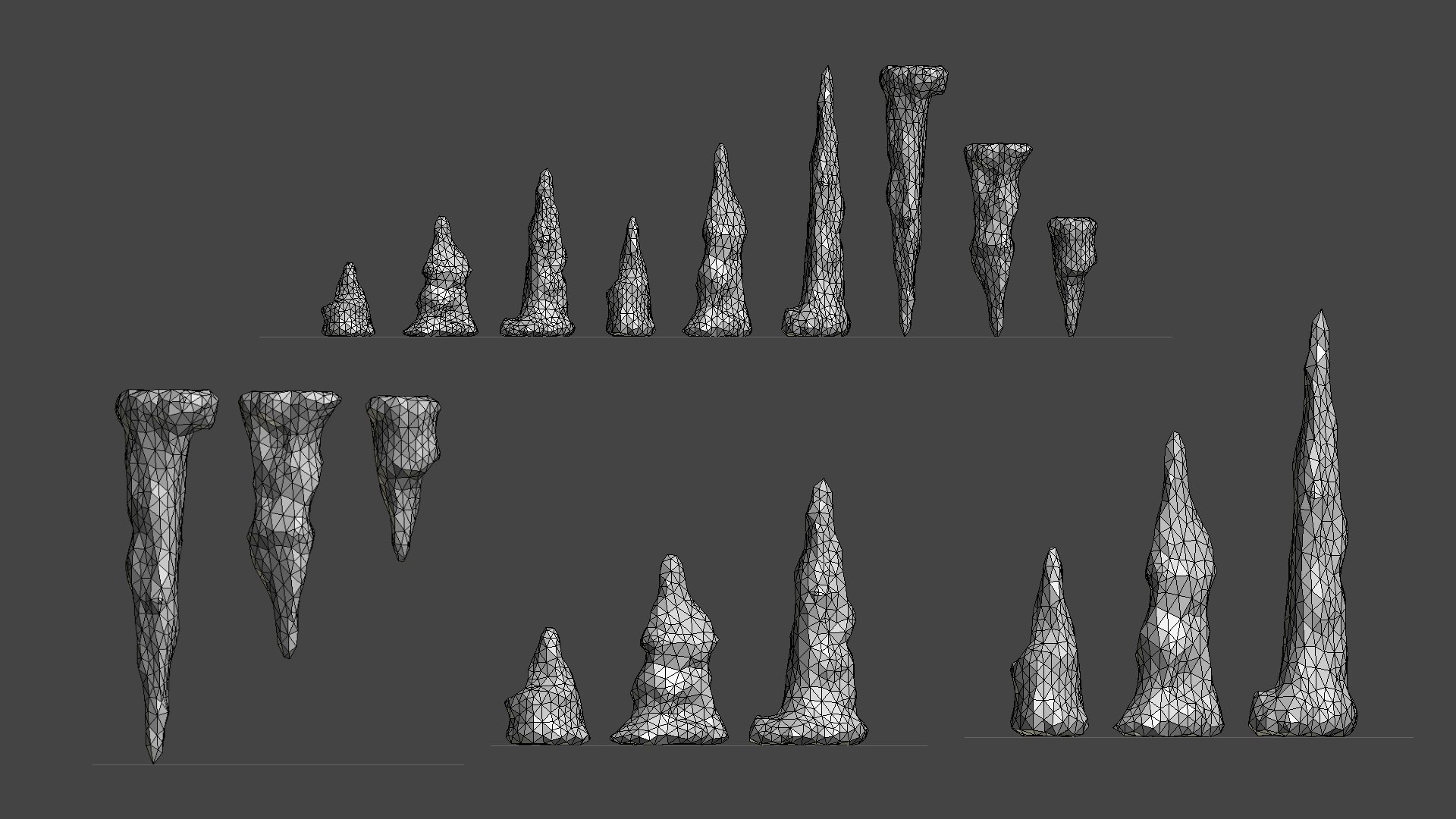 3D set stalagmites - https://p.turbosquid.com/ts-thumb/kg/nO7hxe/MHuZmbG3/stalagmiteset_wire/png/1595337104/1920x1080/fit_q87/d7fb555f62bc0d430db8cafbc07d344b19900658/stalagmiteset_wire.jpg