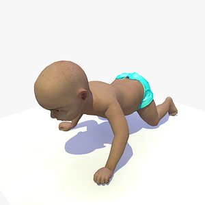 ANIMATED CRAWLING EURO BABY 3D model