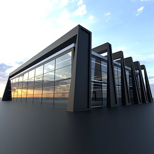 3D Sci-Fi Futuristic Exhibition Hall trading hall