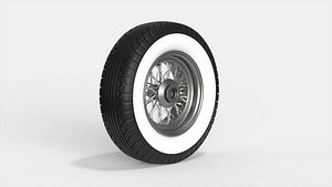 Classic Car Wheel with Rim and Tire - High-Quality 3D Model 3D