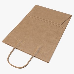 3D Paper Shopping Bag with Handle Folded model