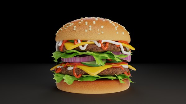 3d汉堡模型| turbosquid