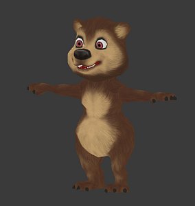 Textured bear cartoon