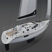 Beneteau Oceanis 350 3D Yacht PBR model