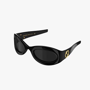 GUCCI Sunglasses Black 3D