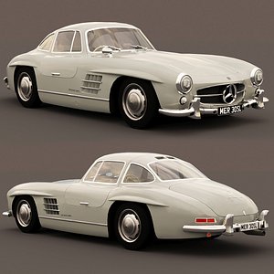 mercedes benz 300sl 1955 3D