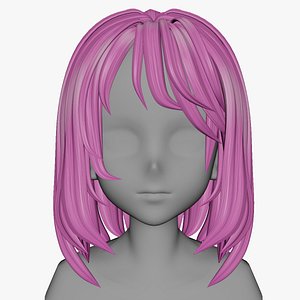 Anime hair style 46 for woman and girl 3D model