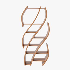 Curved Wooden Floor Self 3D model