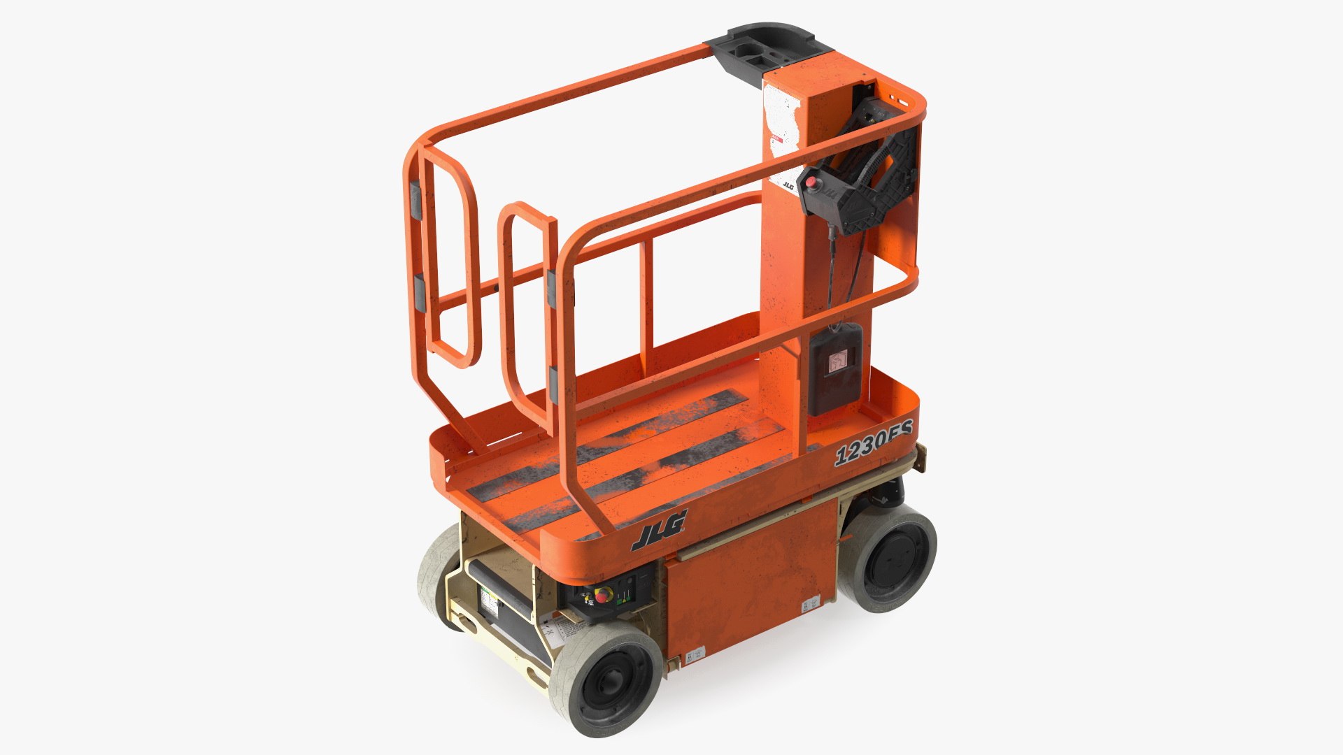 JLG 1230ES Vertical Mast Lift Folded Dirty 3D model preview