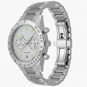 Chronometer Wrist Watch Steel Bracelet White Dial