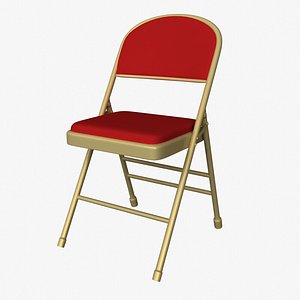 3d model cushion folding chair