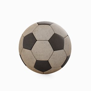 Old Leather Soccer Ball 01 3D model