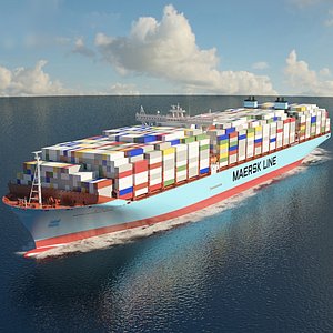 3D maersk container ship model