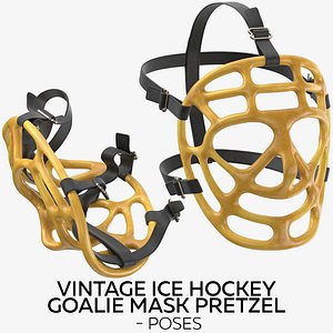 3D vintage ice hockey goalie model