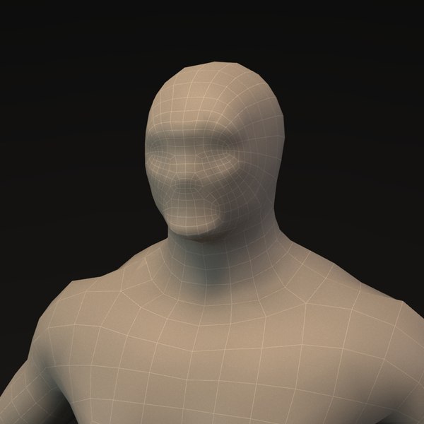 modèle 3D de Maille de base proxy pour homme musclé gratuit ...