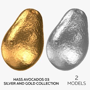 Hass Avocados 03 Silver and Gold Collection - 2 models 3D model