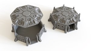 3D model military bunker tabletop scenery