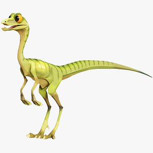 3D Cartoon Character Compy - Dinosaur Compsognathus PBR