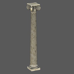 Low Poly Ionic Column 45 Angle 3D model